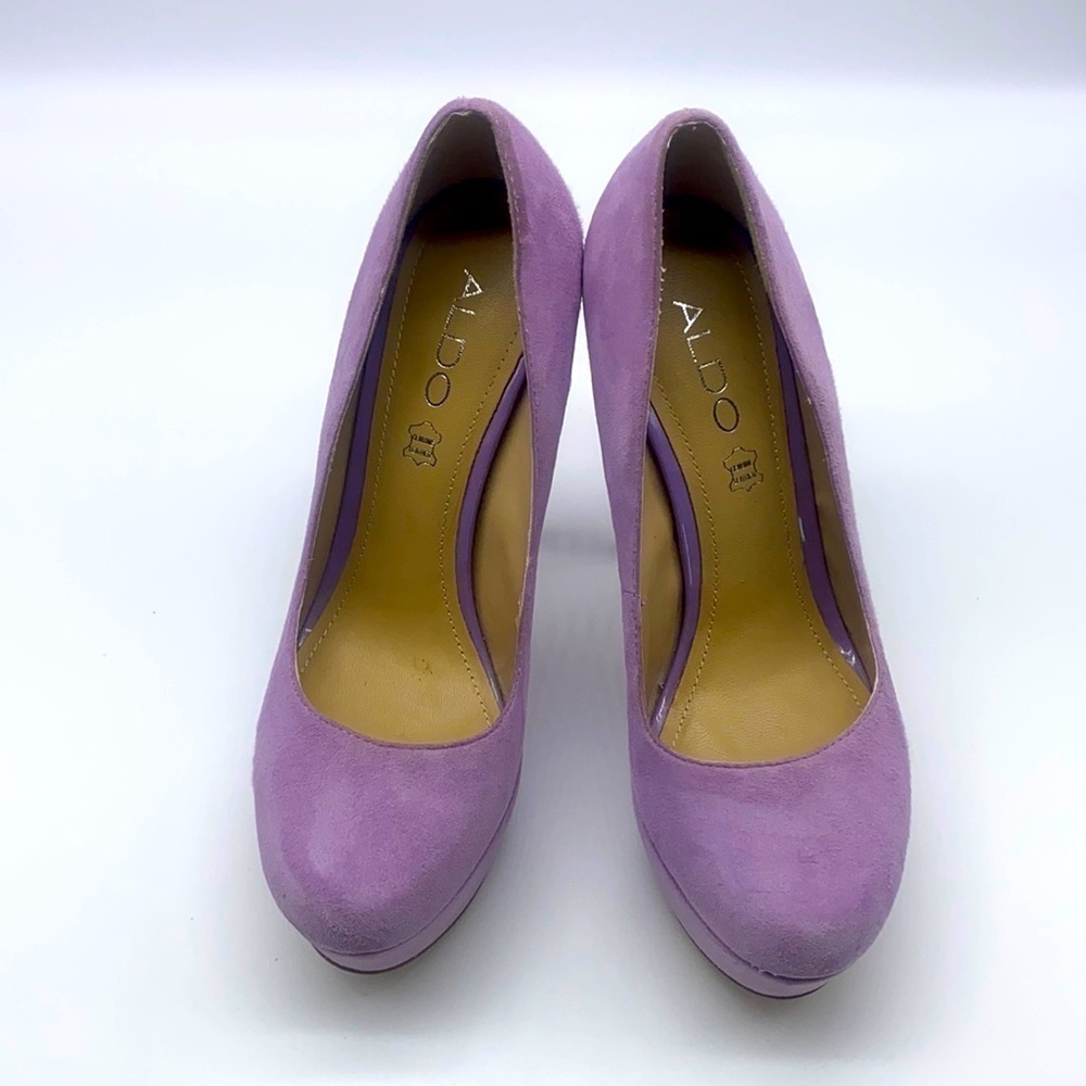 Aldo - Bright Soft Lavender Suede Rounded Toe High Heel Size 36